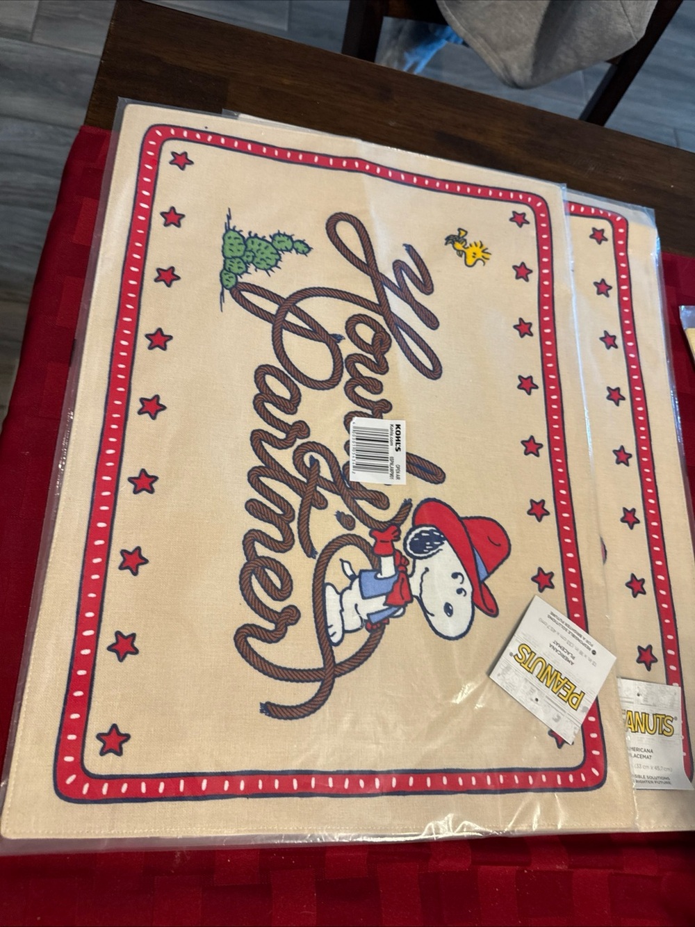 Peanuts 'Snoopy' Holiday Love & Partners Beige Placemat - Peanuts